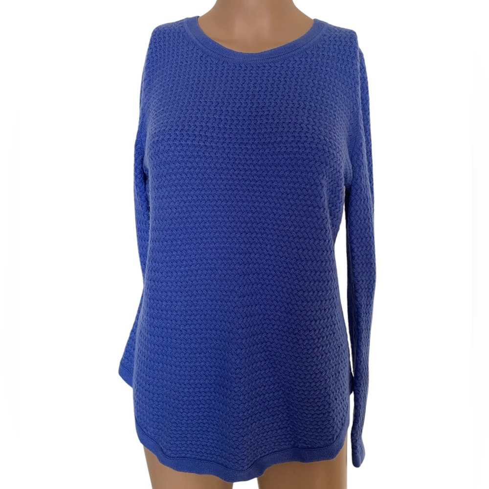 3/$29 Talbots Women’s Blue Long Sleeve Basket Weave Tunic Size Medium